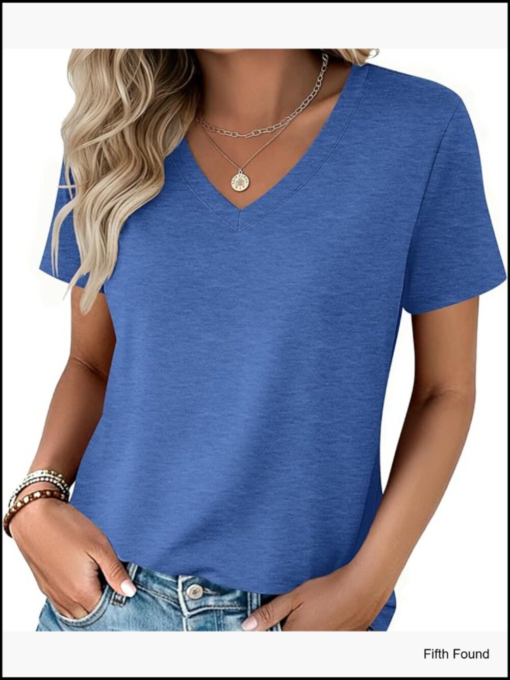 V-Neck Short Sleeve T-Shirt, Regular Fit, Lightweight Polyester Blend, Business